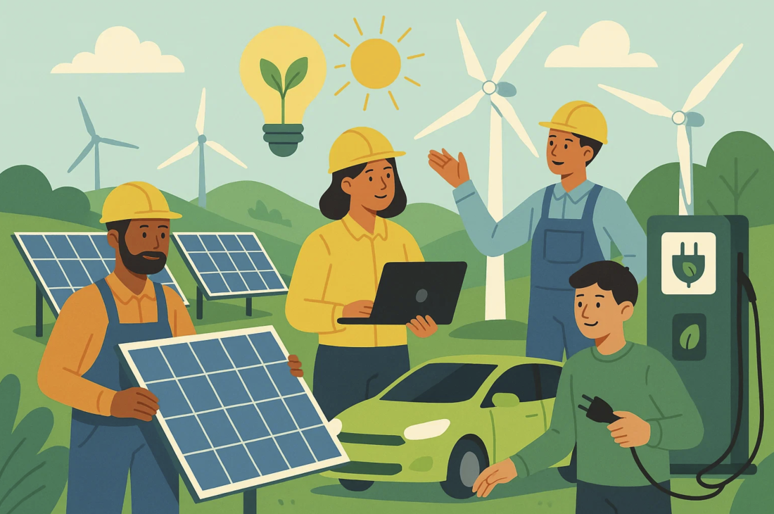 Nieuwe banen in de duurzame technologie